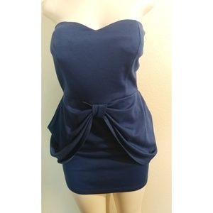 MYSTIC ROYAL BLUE SWEETHEART NECKLINE DRESS